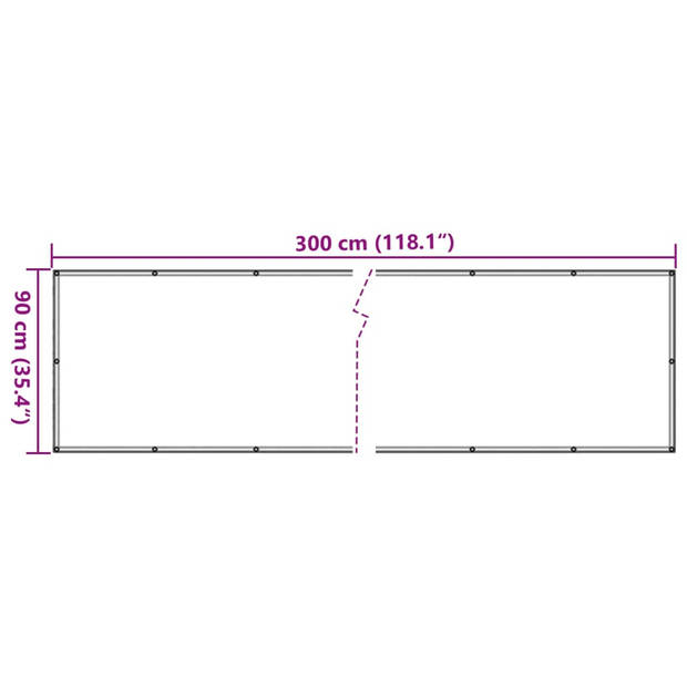 vidaXL Balkonscherm 300x90 cm PVC crèmekleurig