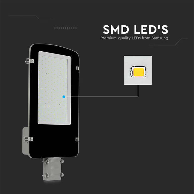 V-TAC VT-100ST-N LED-straatverlichting - 100 Lumen Straatverlichting - Samsung - IP65 - Grijs - 100 Watt - 10000