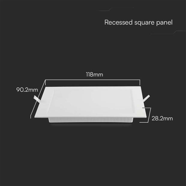 V-TAC VT-61003-SQ LED Mini-panelen - Achtergrondverlichting - Oppervlakte Series - IP20 - Witte behuizing - 3 Watt -