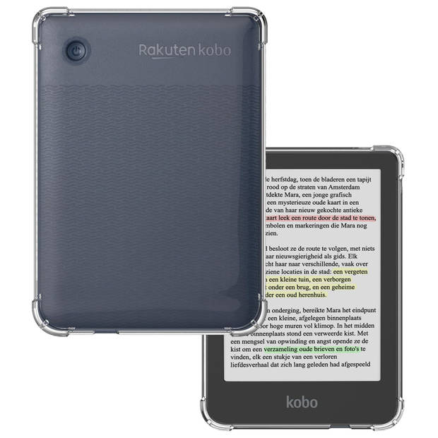 Basey Hoesje Geschikt voor Kobo Clara Colour Hoes eReader Shockbestendig Back Cover Siliconen Tablet Case - Transparant