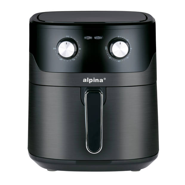 alpina Airfryer XL - Heteluchtfriteuse 6L - Air Fryer voor 4 tot 6 Personen - Hetelucht Friteuse 80°C tot 200°C