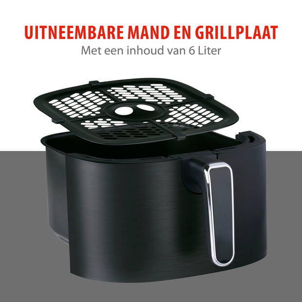 alpina Airfryer XL - Heteluchtfriteuse 6L - Air Fryer voor 4 tot 6 Personen - Hetelucht Friteuse 80°C tot 200°C