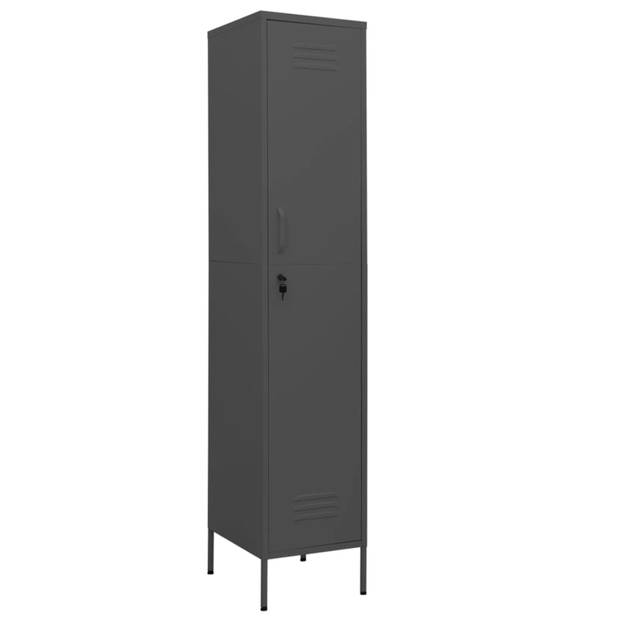 vidaXL Lockerkast 35x46x180 cm staal antracietkleurig