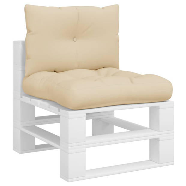 vidaXL Palletkussens 2 st stof beige