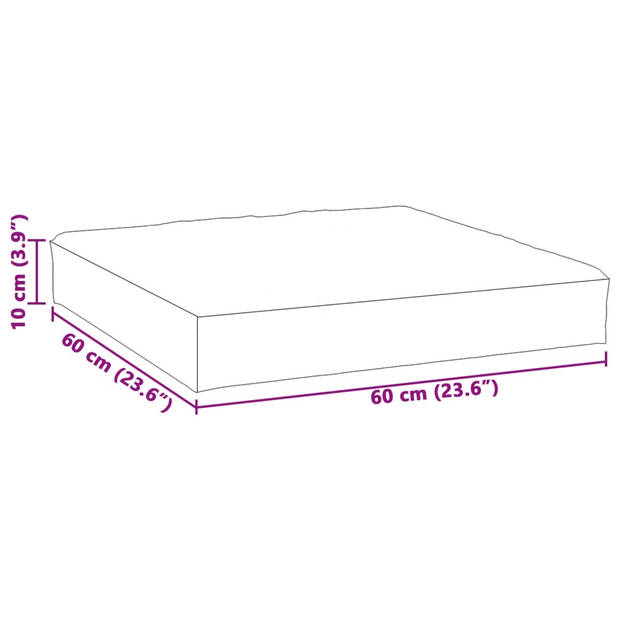 vidaXL Palletkussen 60x60x10 cm stof gemêleerd antracietkleurig