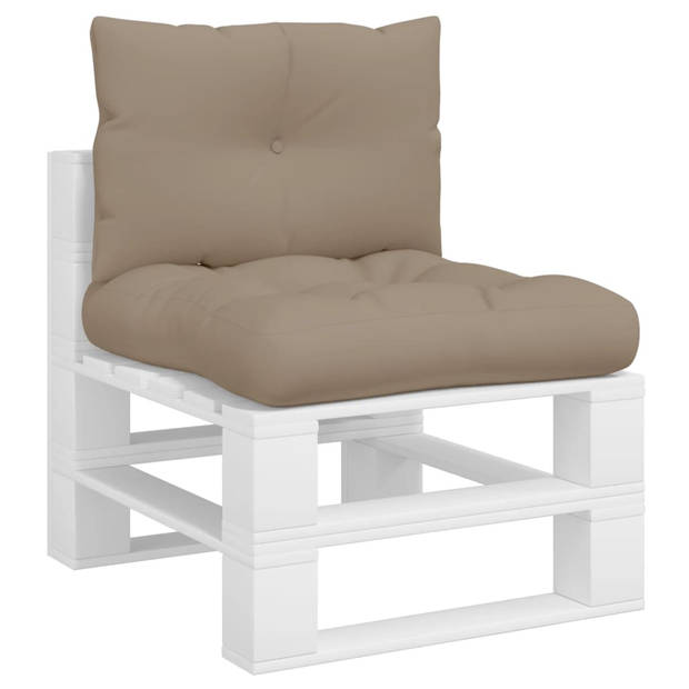 vidaXL Palletkussens 2 st stof taupe