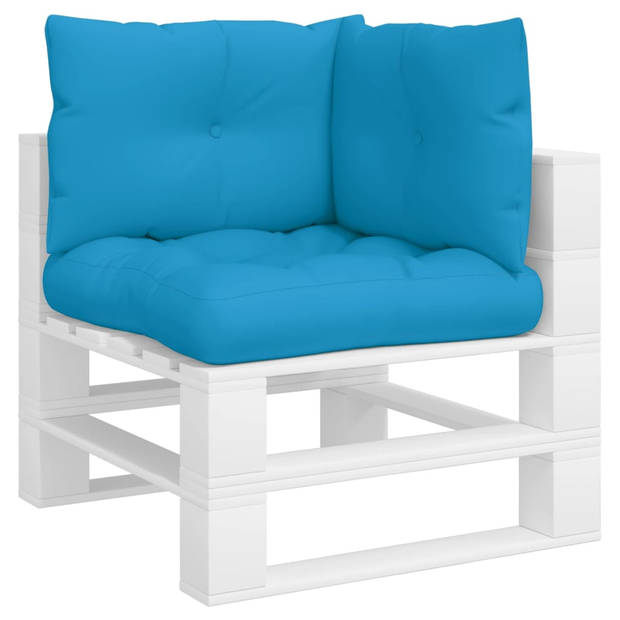 vidaXL Palletkussens 3 st stof blauw