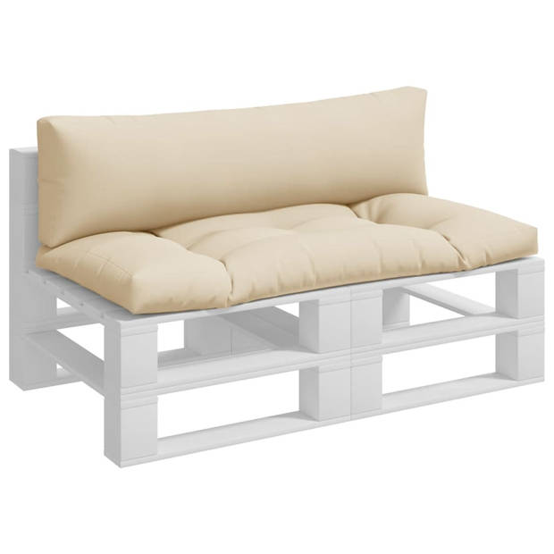 vidaXL Palletkussens 2 st stof beige