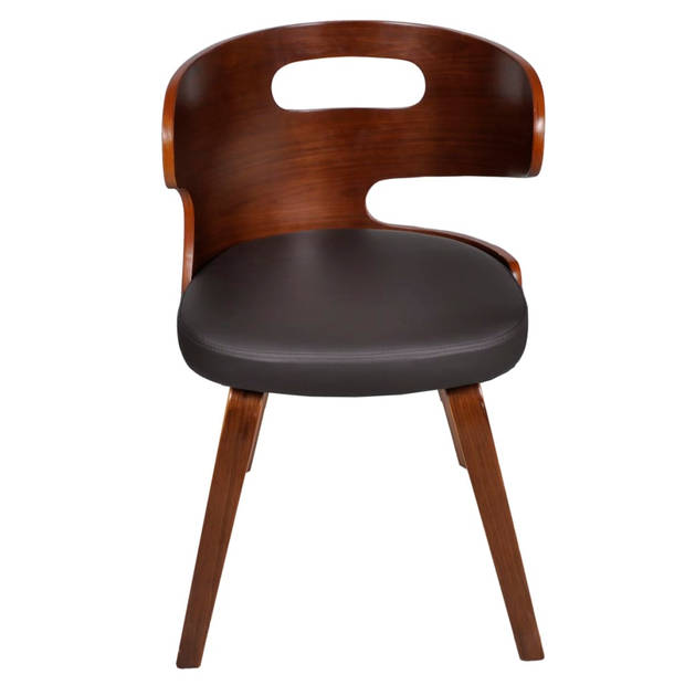 vidaXL Eetkamerstoelen 6 st kunstleer bruin