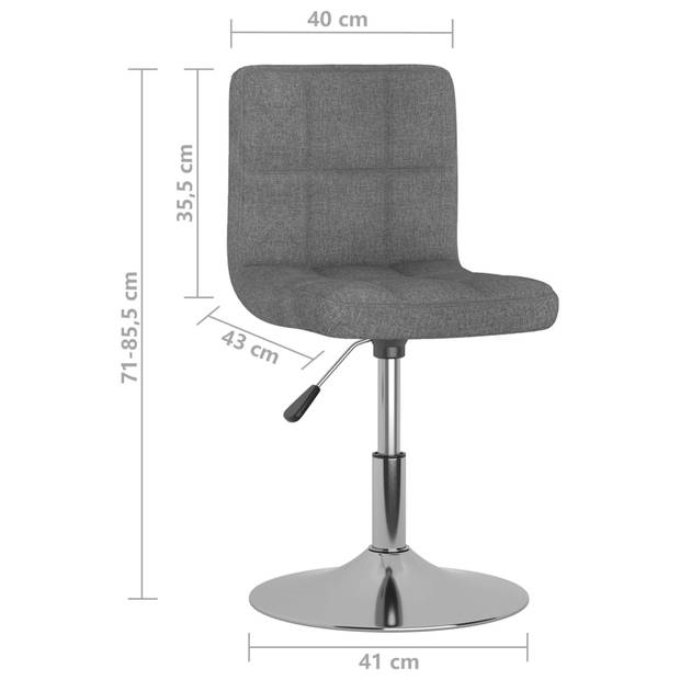 vidaXL Eetkamerstoelen 4 st draaibaar stof lichtgrijs