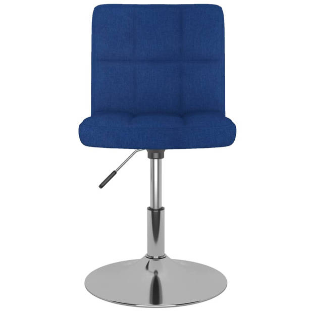 vidaXL Eetkamerstoelen 2 st draaibaar stof blauw