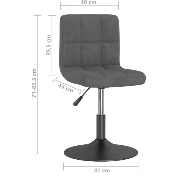 vidaXL Eetkamerstoelen draaibaar 2 st fluweel donkergrijs