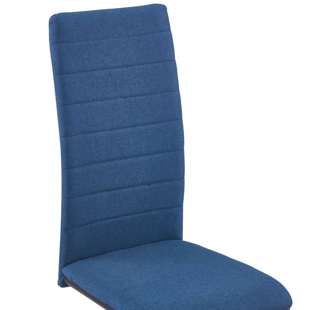 vidaXL Eetkamerstoelen 4 st stof blauw