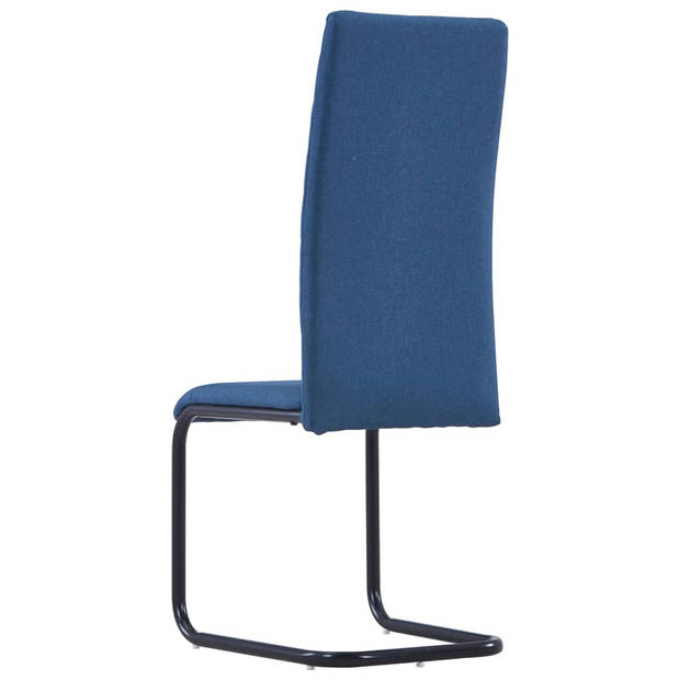 vidaXL Eetkamerstoelen 4 st stof blauw