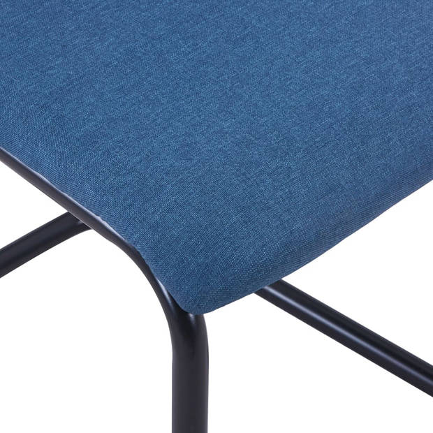 vidaXL Eetkamerstoelen 4 st stof blauw