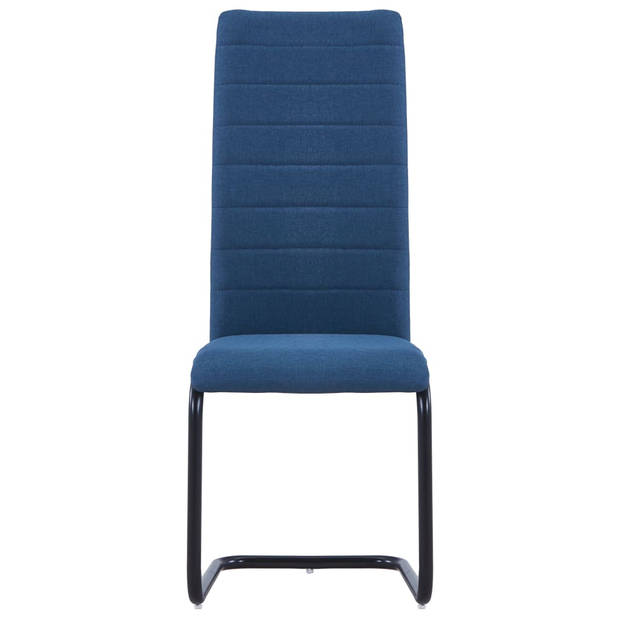 vidaXL Eetkamerstoelen 4 st stof blauw