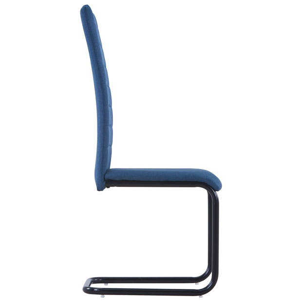 vidaXL Eetkamerstoelen 4 st stof blauw