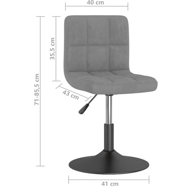 vidaXL Eetkamerstoelen draaibaar 4 st fluweel donkergrijs