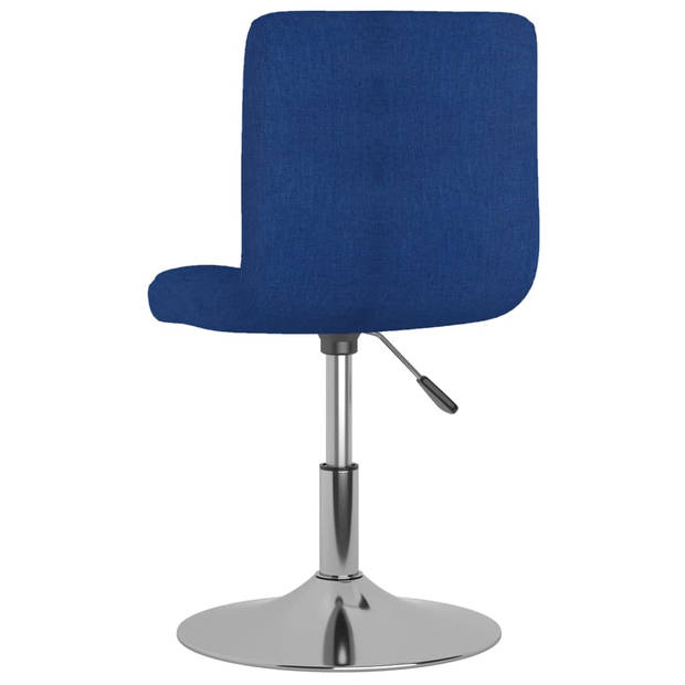 vidaXL Eetkamerstoelen draaibaar 4 st stof blauw