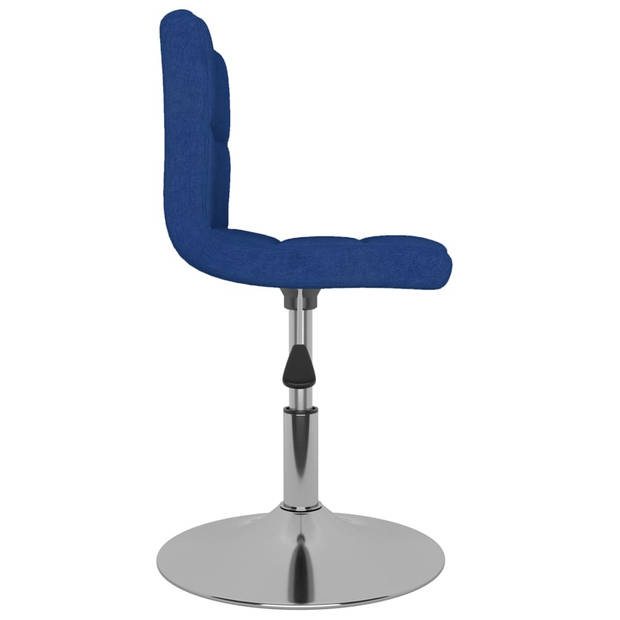 vidaXL Eetkamerstoelen draaibaar 6 st stof blauw