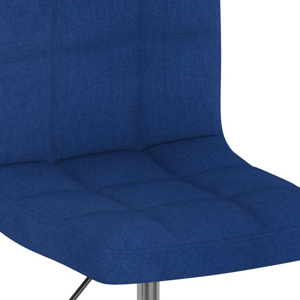 vidaXL Eetkamerstoelen draaibaar 6 st stof blauw