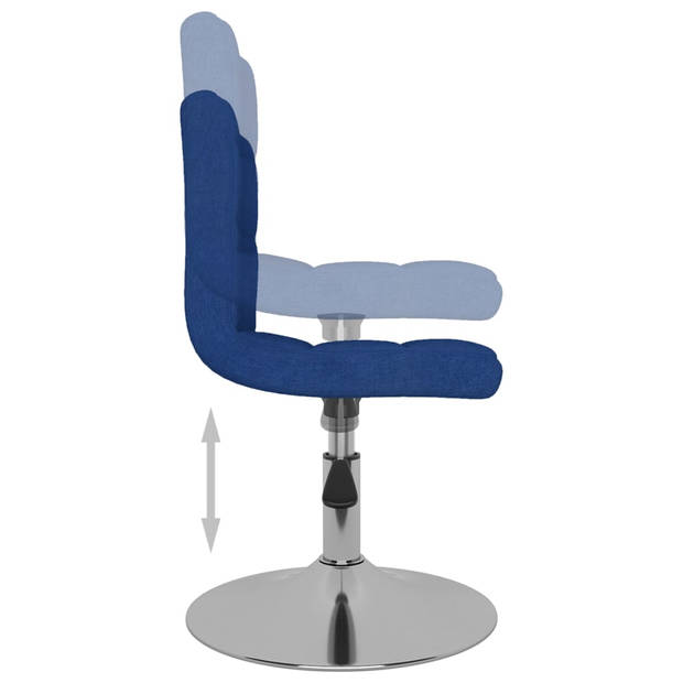 vidaXL Eetkamerstoelen draaibaar 6 st stof blauw