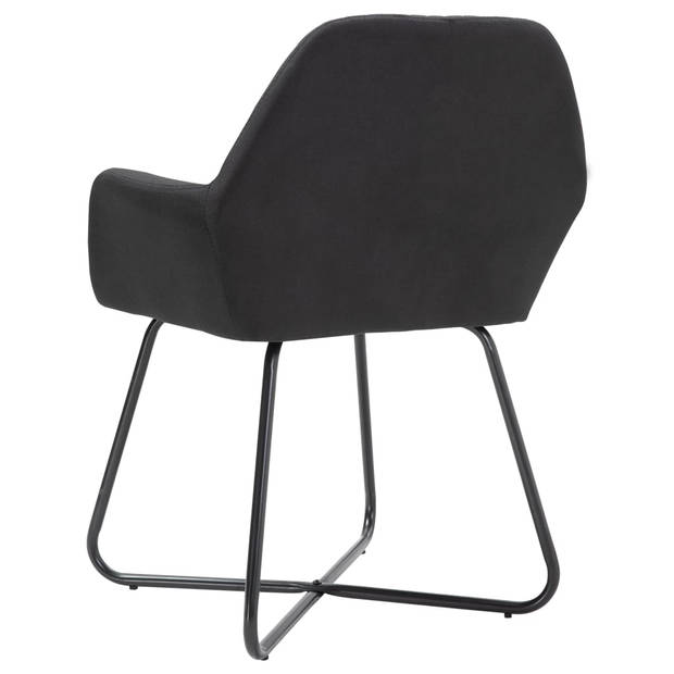 vidaXL Eetkamerstoelen 2 st stof zwart