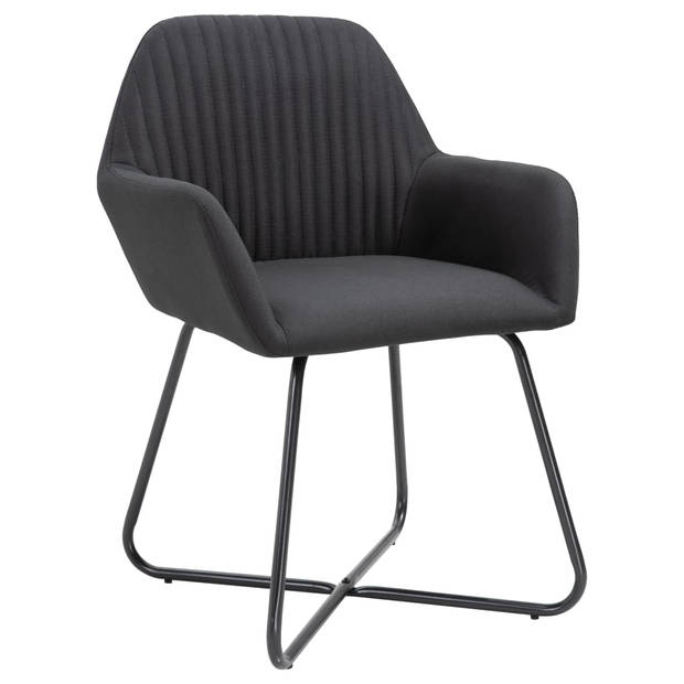 vidaXL Eetkamerstoelen 2 st stof zwart