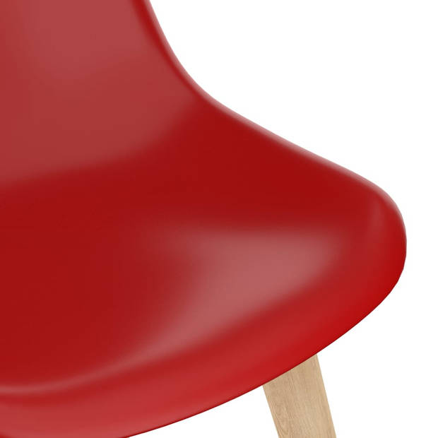 vidaXL Eetkamerstoelen 6 st kunststof rood