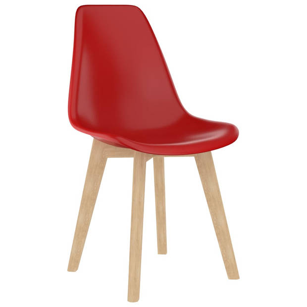 vidaXL Eetkamerstoelen 6 st kunststof rood