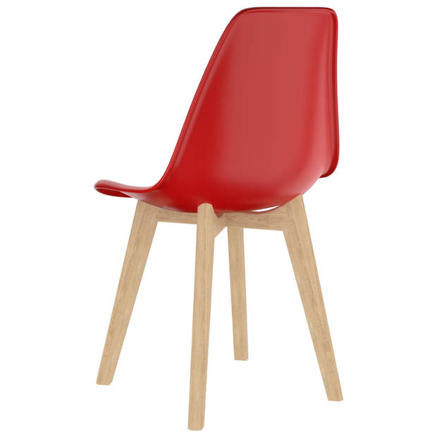 vidaXL Eetkamerstoelen 6 st kunststof rood