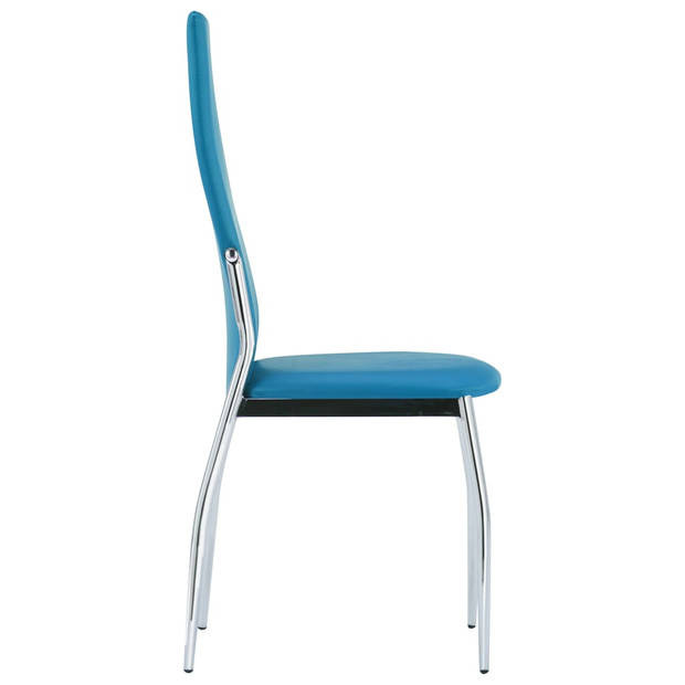 vidaXL Eetkamerstoelen 4 st kunstleer blauw