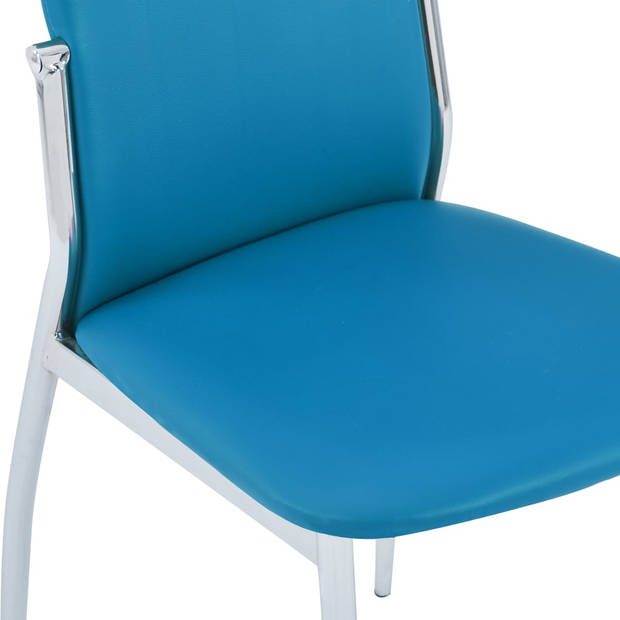 vidaXL Eetkamerstoelen 4 st kunstleer blauw