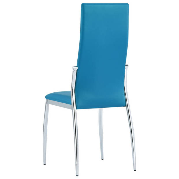 vidaXL Eetkamerstoelen 4 st kunstleer blauw