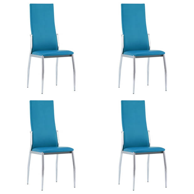 vidaXL Eetkamerstoelen 4 st kunstleer blauw