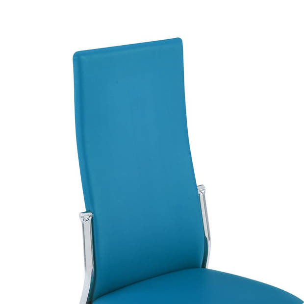 vidaXL Eetkamerstoelen 4 st kunstleer blauw