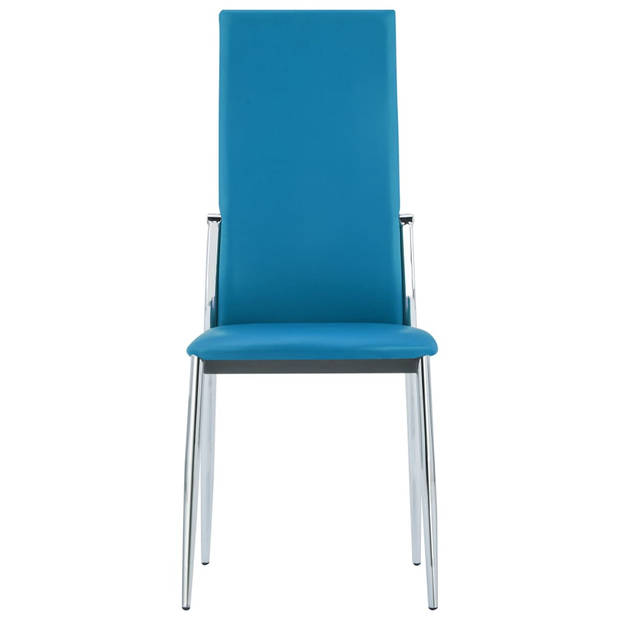 vidaXL Eetkamerstoelen 4 st kunstleer blauw