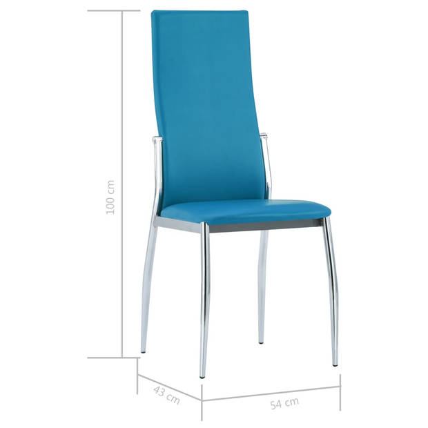 vidaXL Eetkamerstoelen 4 st kunstleer blauw