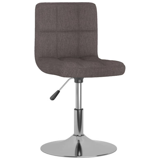 vidaXL Eetkamerstoelen draaibaar 6 st stof taupe