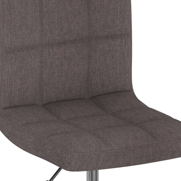 vidaXL Eetkamerstoelen draaibaar 6 st stof taupe