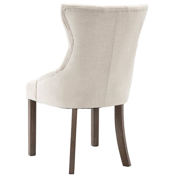 vidaXL Eetkamerstoelen 4 st stof beige