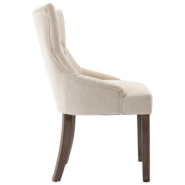 vidaXL Eetkamerstoelen 4 st stof beige