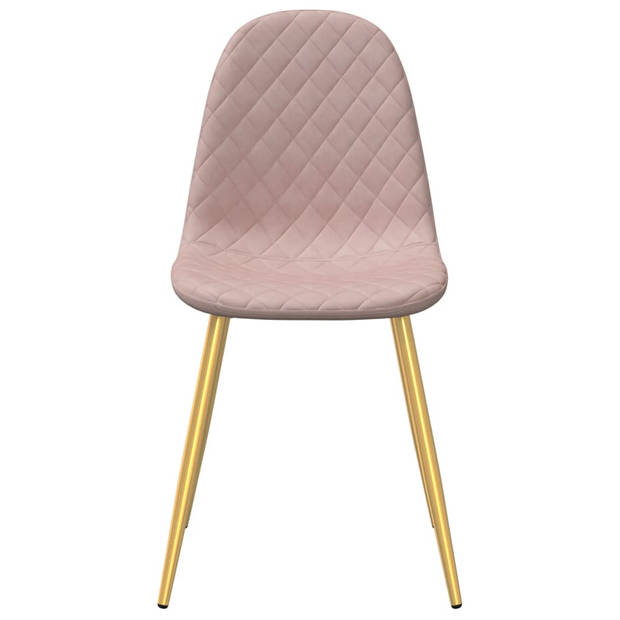 vidaXL Eetkamerstoelen 6 st fluweel roze