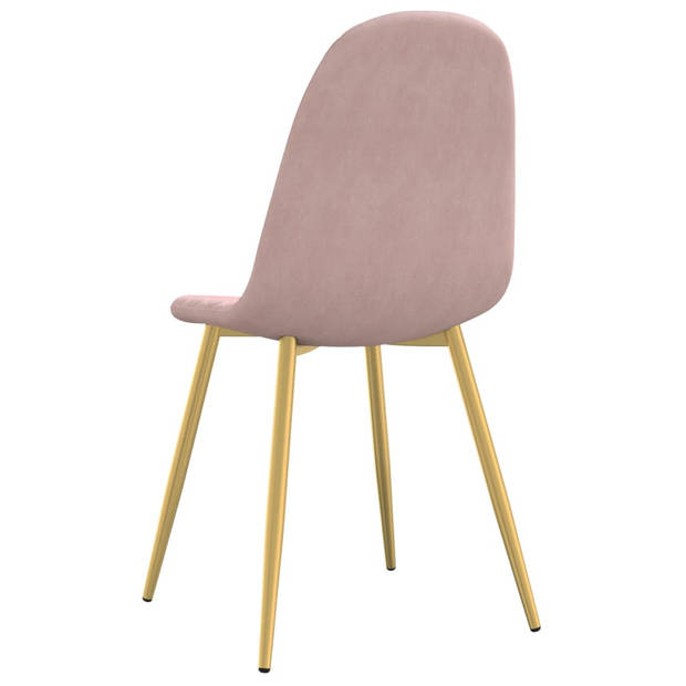 vidaXL Eetkamerstoelen 6 st fluweel roze