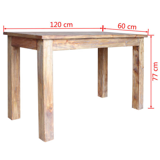 vidaXL Eettafel 120x60x77 cm massief mahoniehout