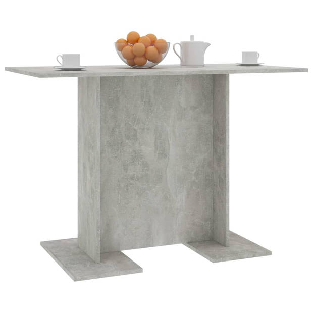 vidaXL Eettafel 110x60x75 cm bewerkt hout betongrijs