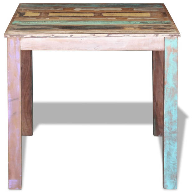 vidaXL Eettafel 80x82x76 cm massief gerecycled hout