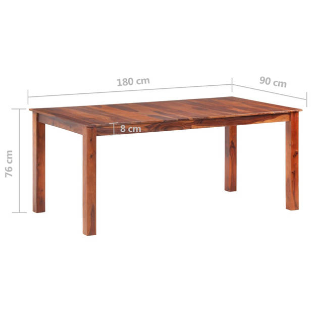 vidaXL Eettafel 180x90x76 cm massief hout