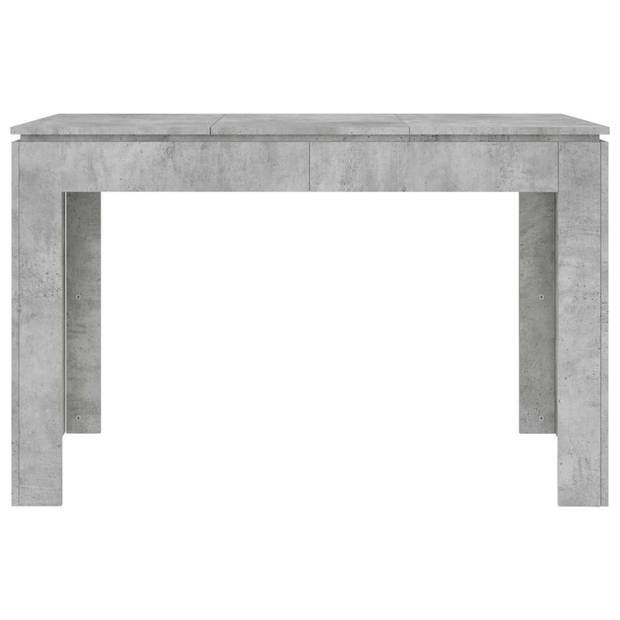 vidaXL Eettafel 120x60x76 cm bewerkt hout betongrijs