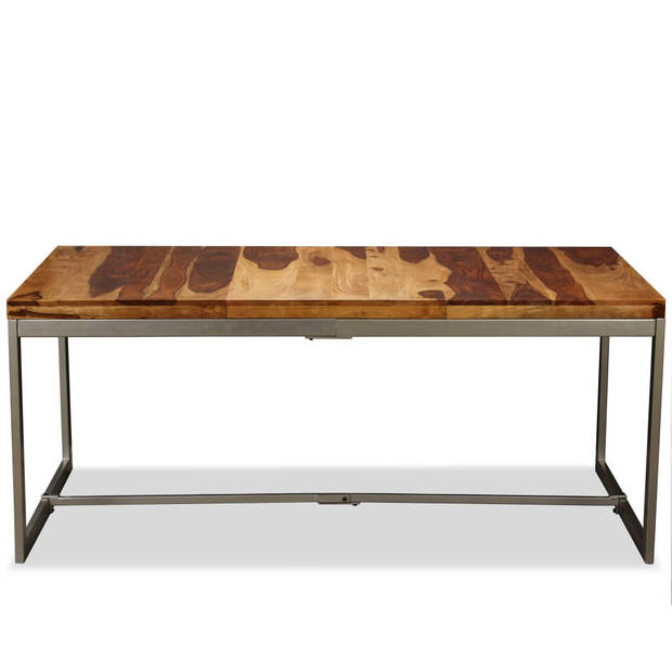 vidaXL Eettafel 180 cm massief sheeshamhout en staal